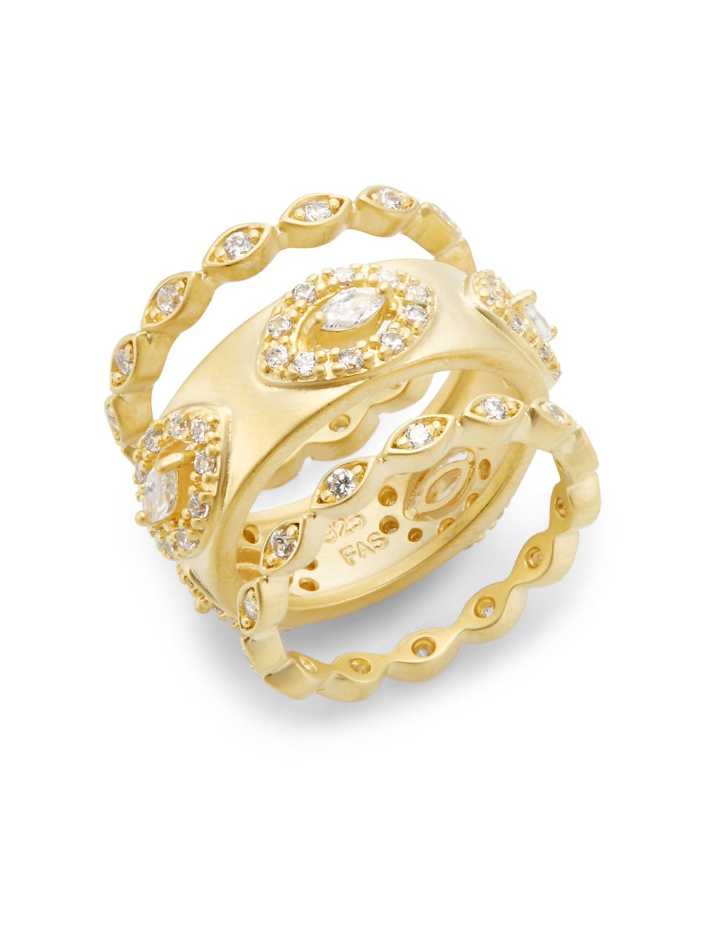 Freida rothman Marquis Ring Set in Gold Lyst