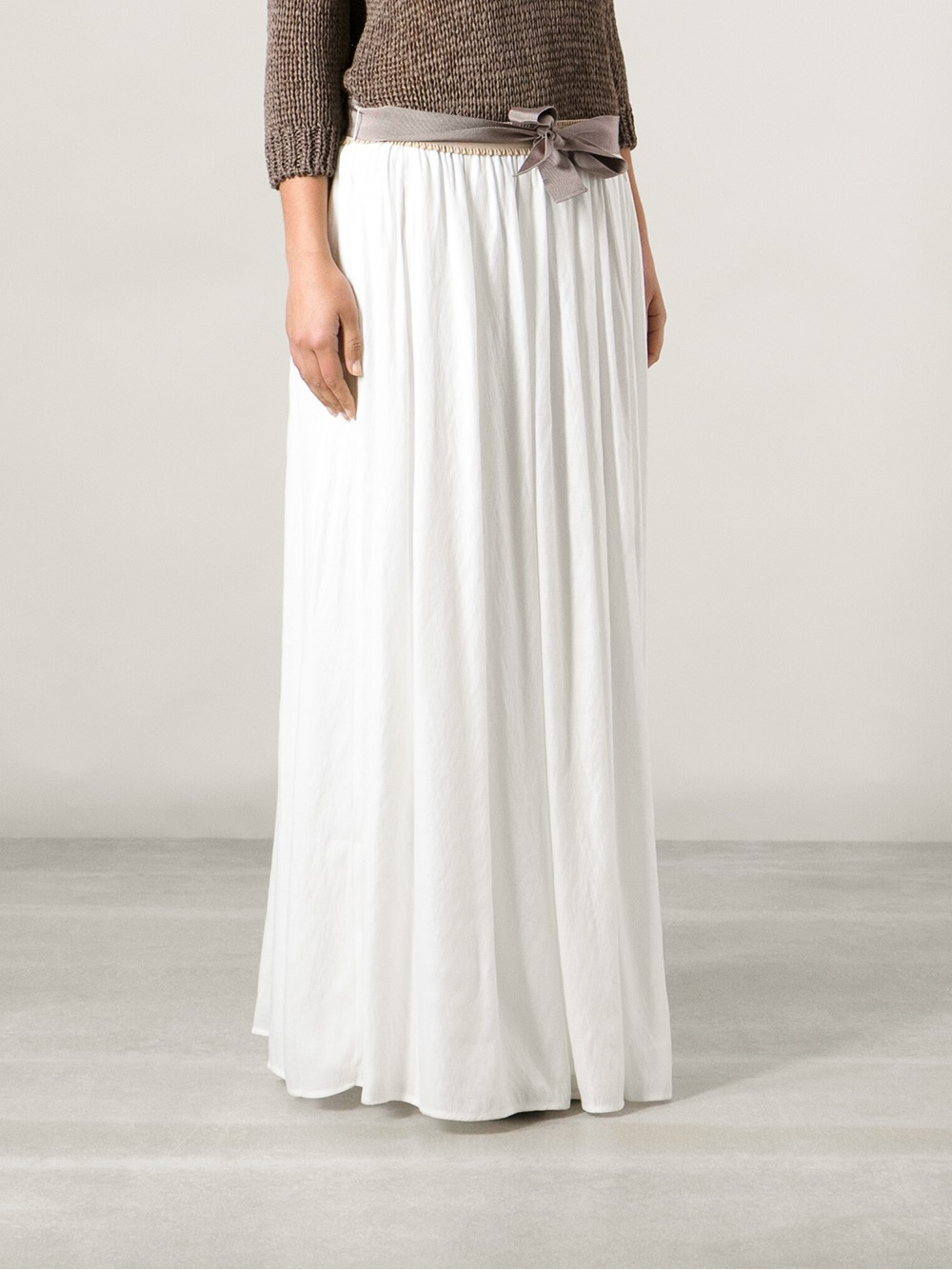 Woolrich Long Pleated Skirt In White Lyst 4508