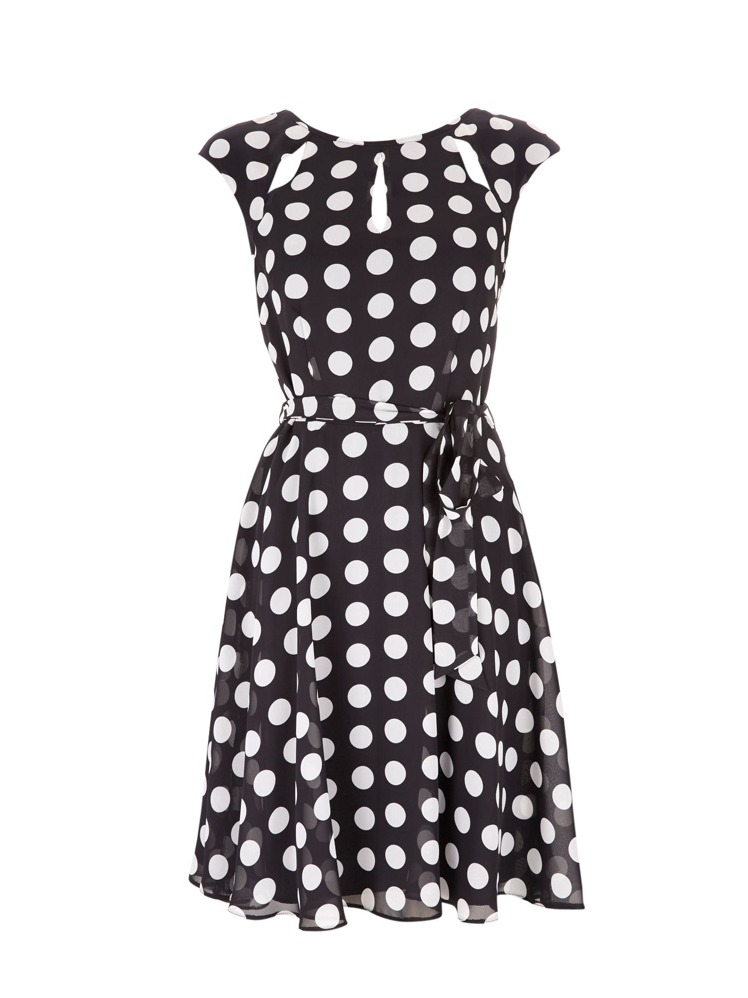 Wallis Polka Dot Petite Dress in White (Black) | Lyst