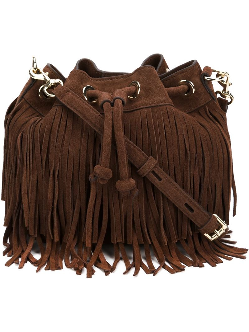 Lyst - Rebecca Minkoff Fringed Shoulder Bag in Brown