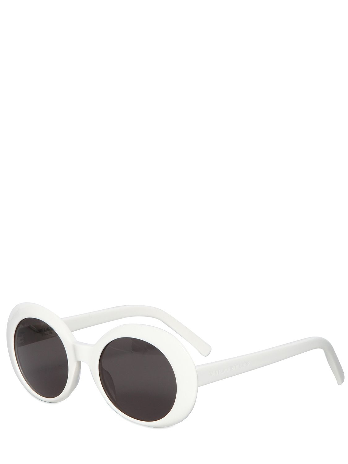 Lyst Saint Laurent Sl 98 Shiny Acetate Round Sunglasses In White For Men 