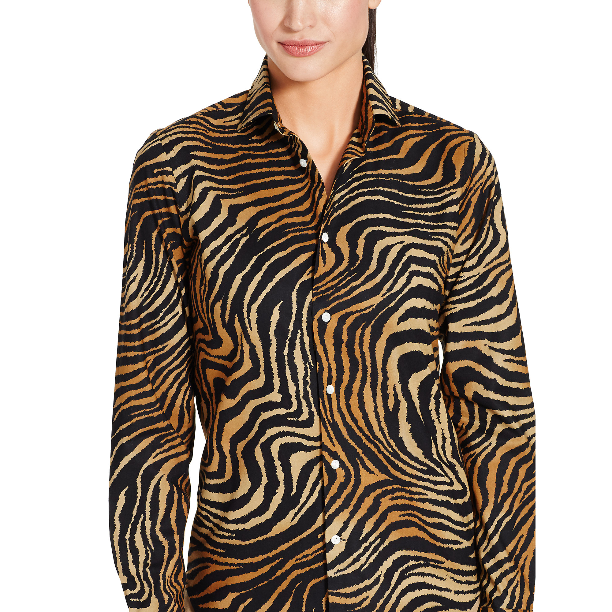 shiny tiger print shirt