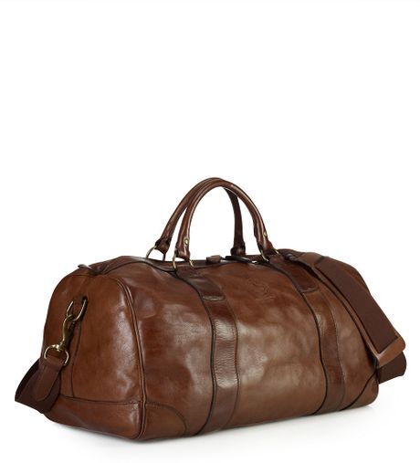 Polo Ralph Lauren Leather Duffel Bag in Brown for Men | Lyst