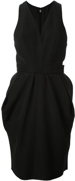 Mcq By Alexander Mcqueen Sleeveless Cocoon Dress in Black | Lyst