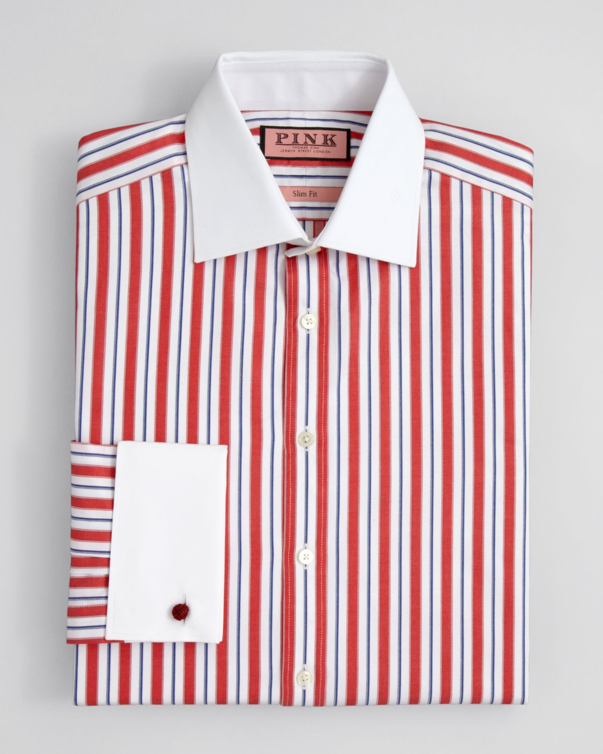 new york polygamy red button shirt