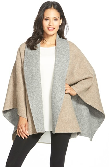 Lyst - Eileen Fisher Double Face Alpaca Blend Poncho in Natural