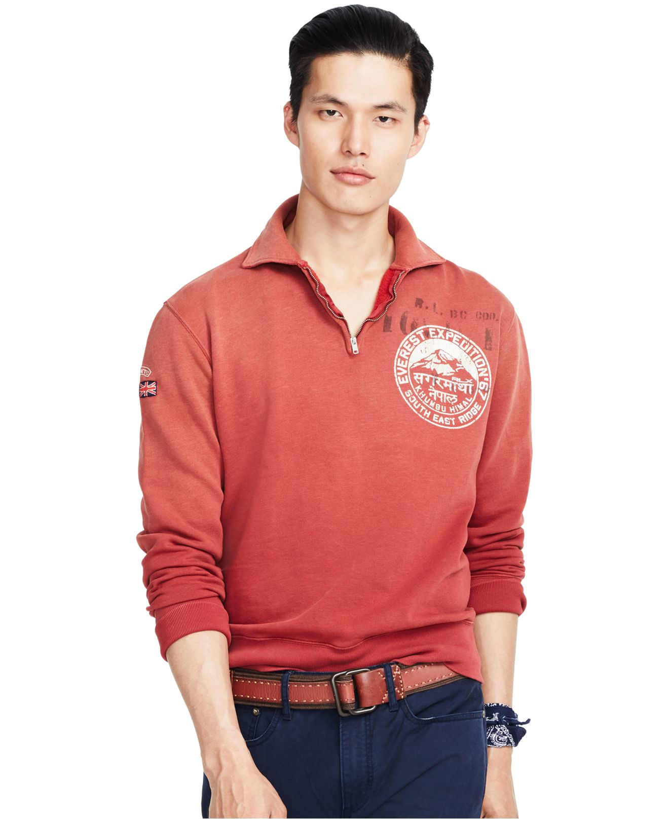 Polo ralph lauren Half-zip Climbing Pullover in Red for Men | Lyst