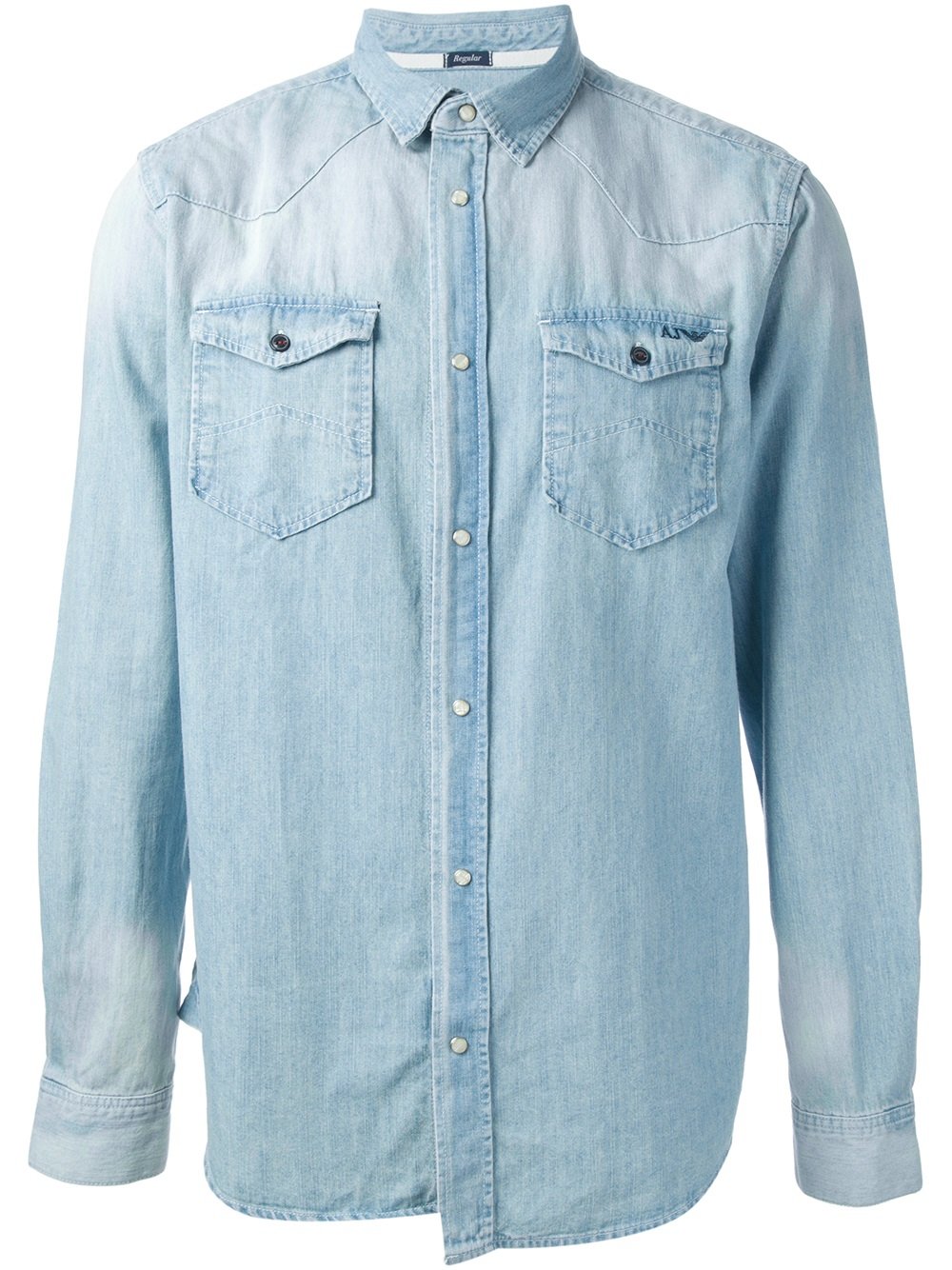 Armani jeans Faded Denim Shirt in Blue for Men | Lyst