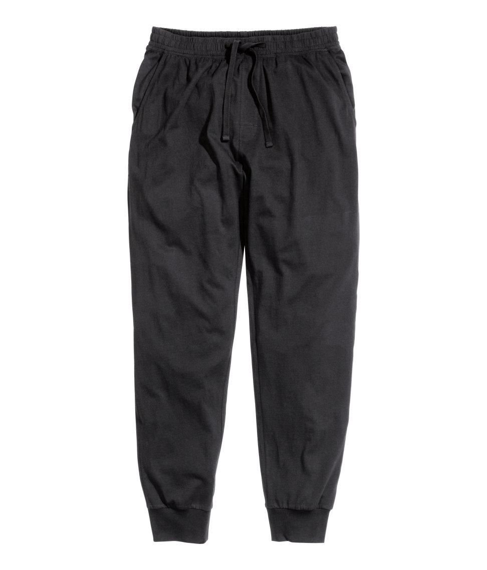 black fleece pyjama bottoms