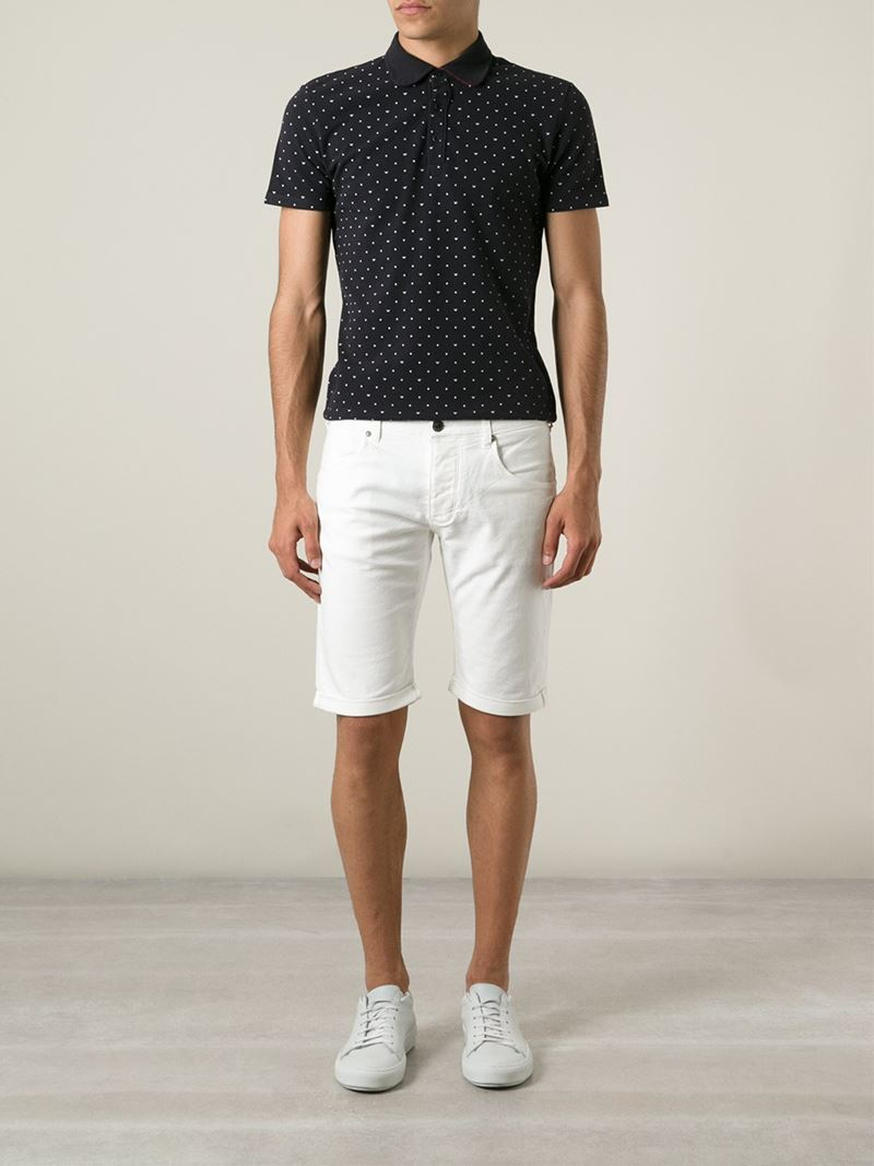 Lyst - Armani Jeans Slim Fit Denim Shorts in White for Men