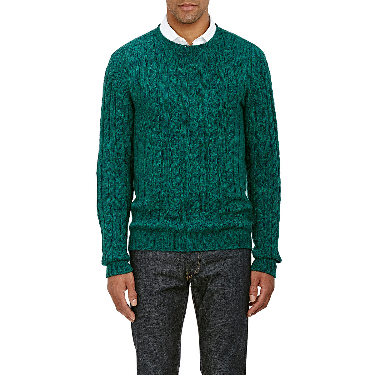 Lyst - Isaia Cable-knit Cashmere Sweater in Green for Men