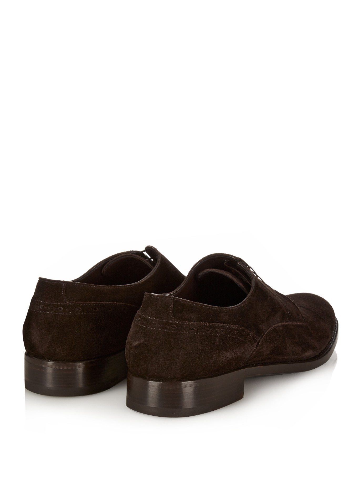 Lyst Ermenegildo Zegna LaceUp Suede Oxford Shoes in Brown for Men