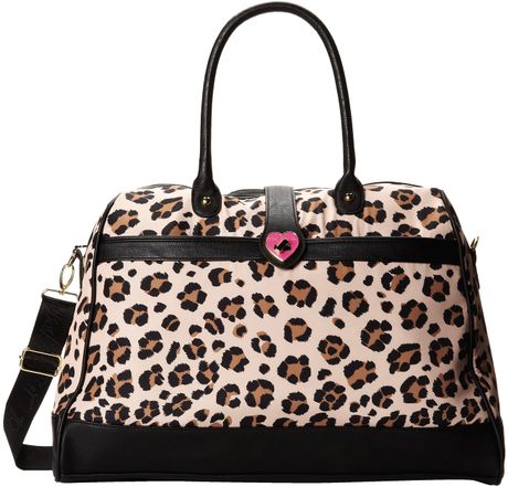 Betsey Johnson Leopard-Print Weekender Bag in Animal (Blush) | Lyst