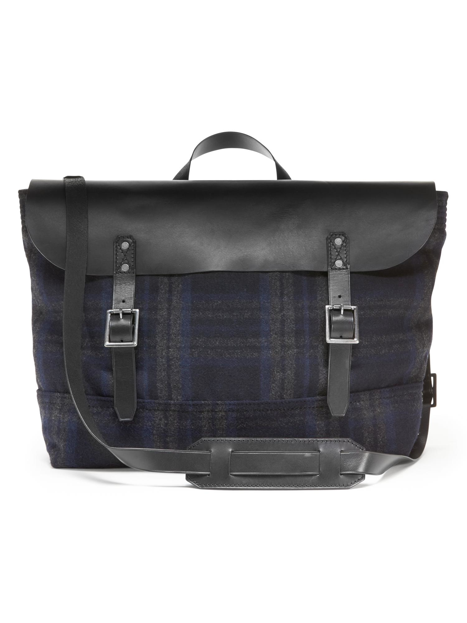 Banana republic Plaid Messenger Bag in Blue for Men (Navy) | Lyst