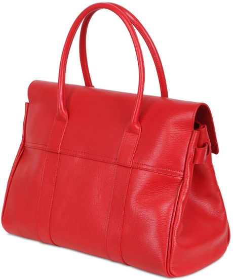 Mulberry Bayswater Shiny Leather Top Handle Bag in Red (BRIGHT RED) | Lyst