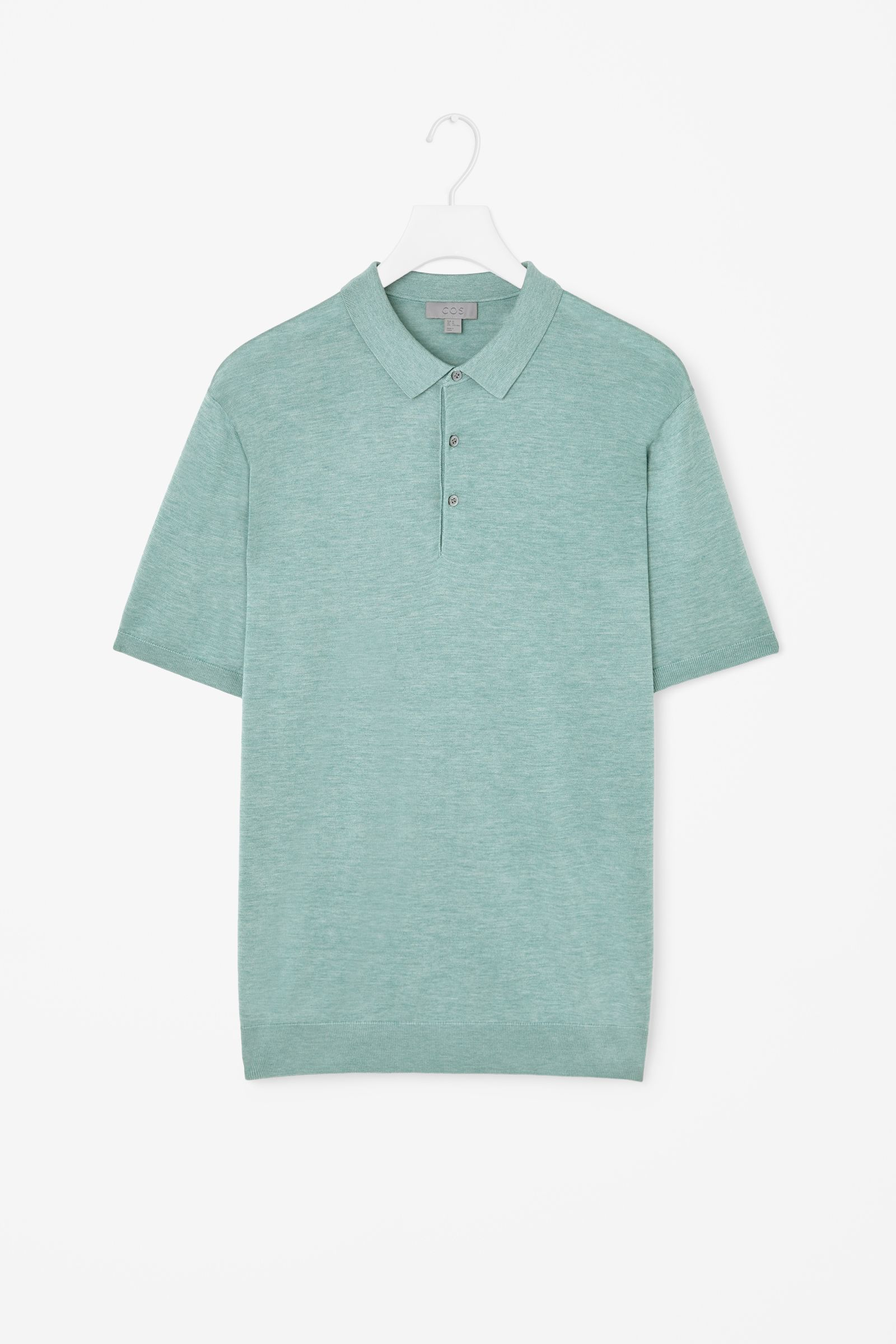 Cos Silk Cotton Polo Shirt in Green for Men (Mint Green) | Lyst