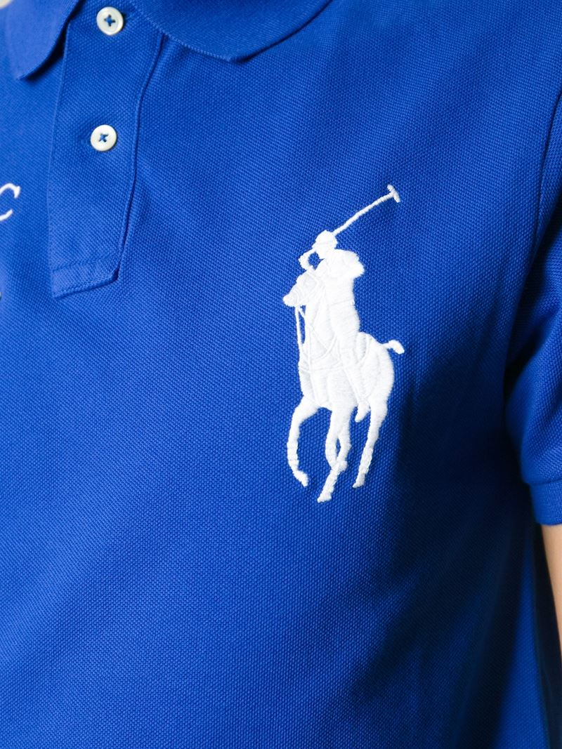 Polo Ralph Lauren Embroidered Logo Polo Shirt in Blue for Men - Lyst