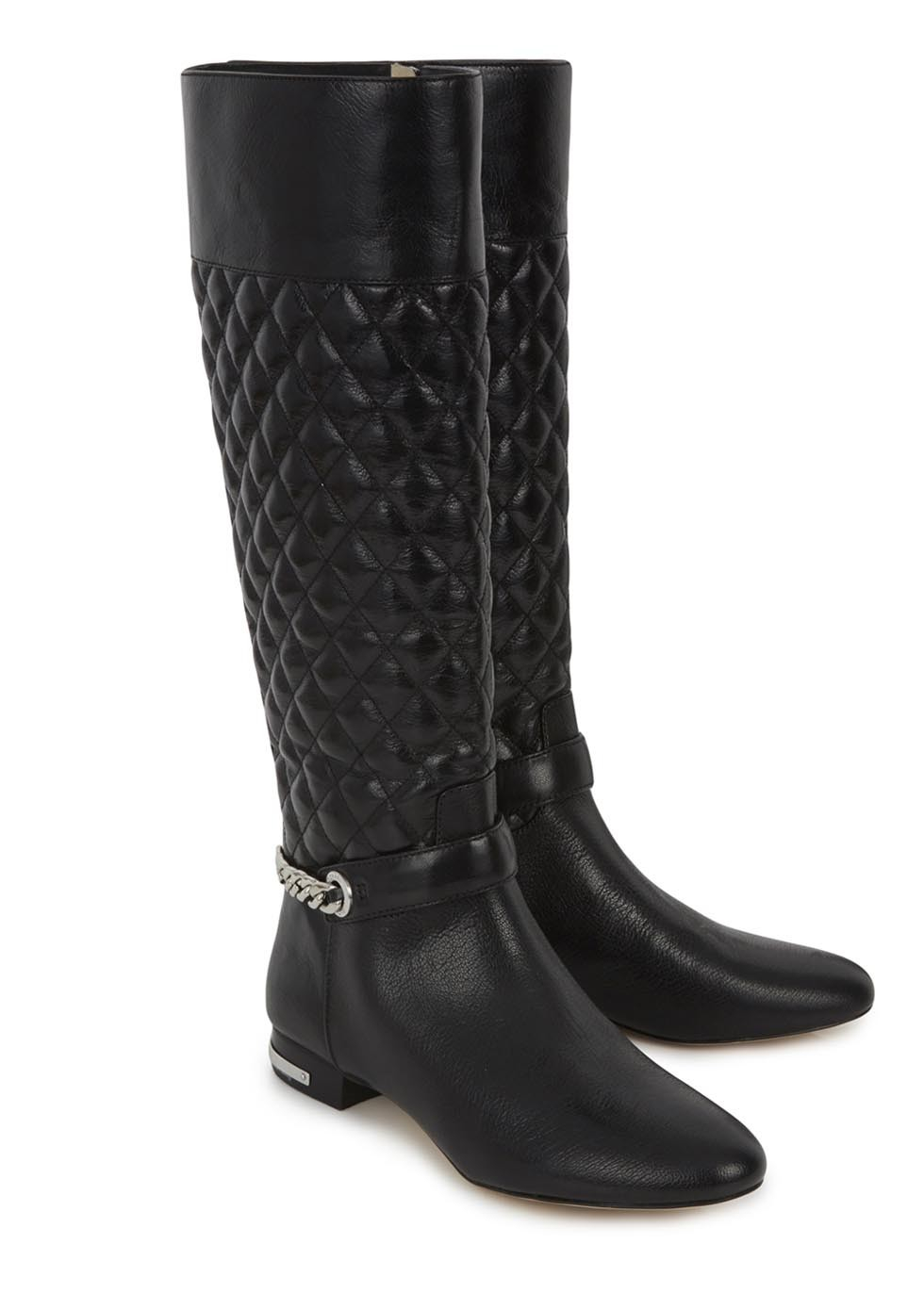 Michael Kors Ramsey Black Quilted Leather Knee Boots in Black | Lyst