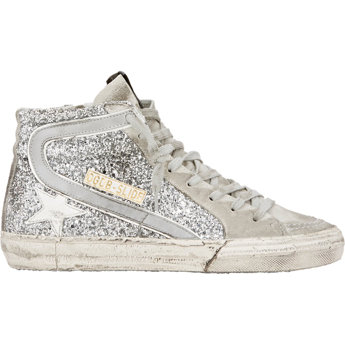 Lyst - Golden Goose Deluxe Brand Slide Glitter High-Top Sneakers in ...