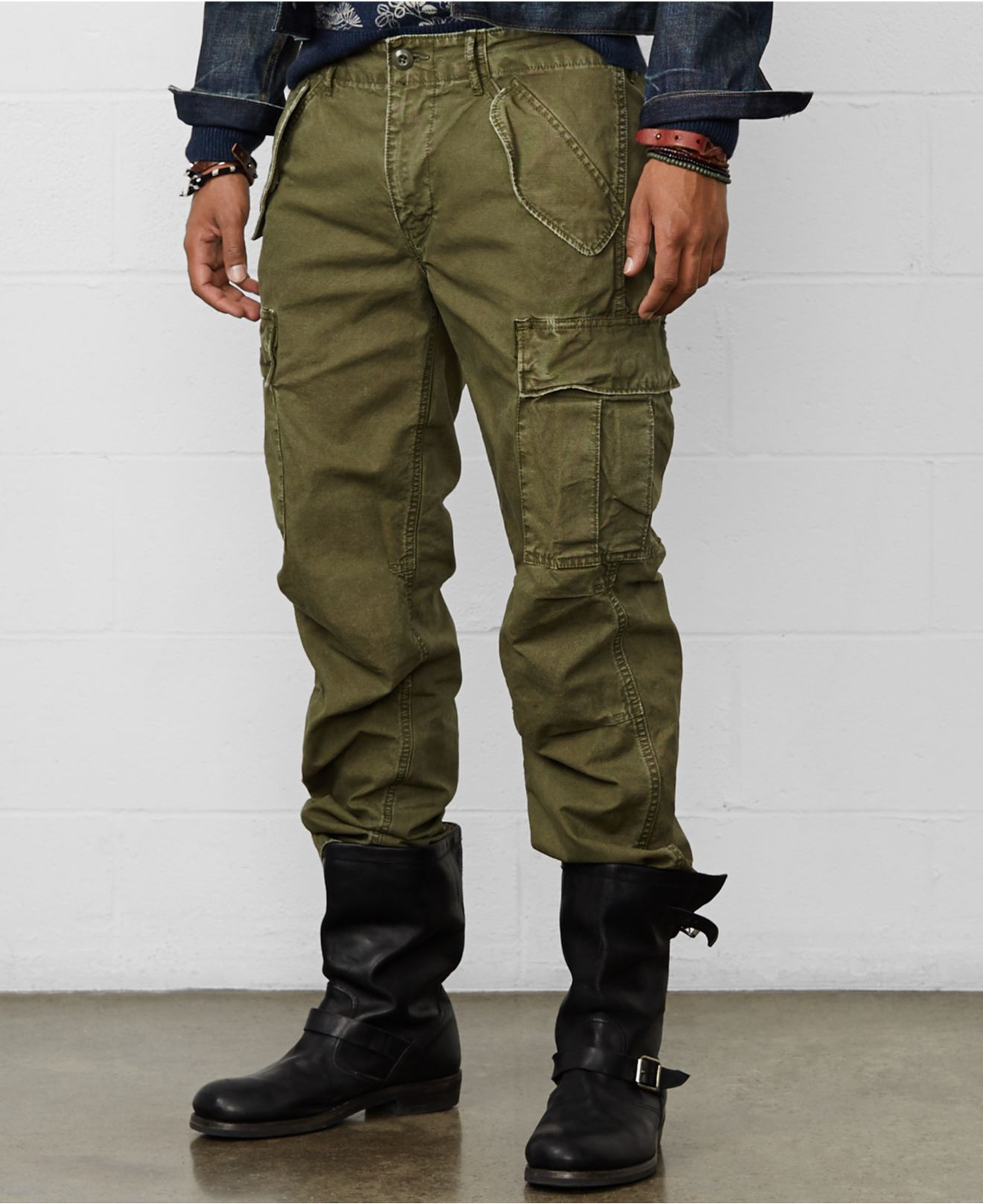Denim & Supply Ralph Lauren Field Cotton Cargo Pants in Green for Men