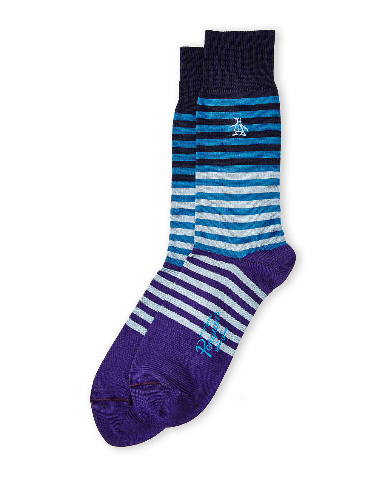 Original penguin Fading Multi Stripe Crew Socks in Blue for Men (Navy