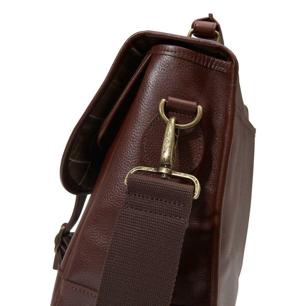 barbour leather briefcase chocolate