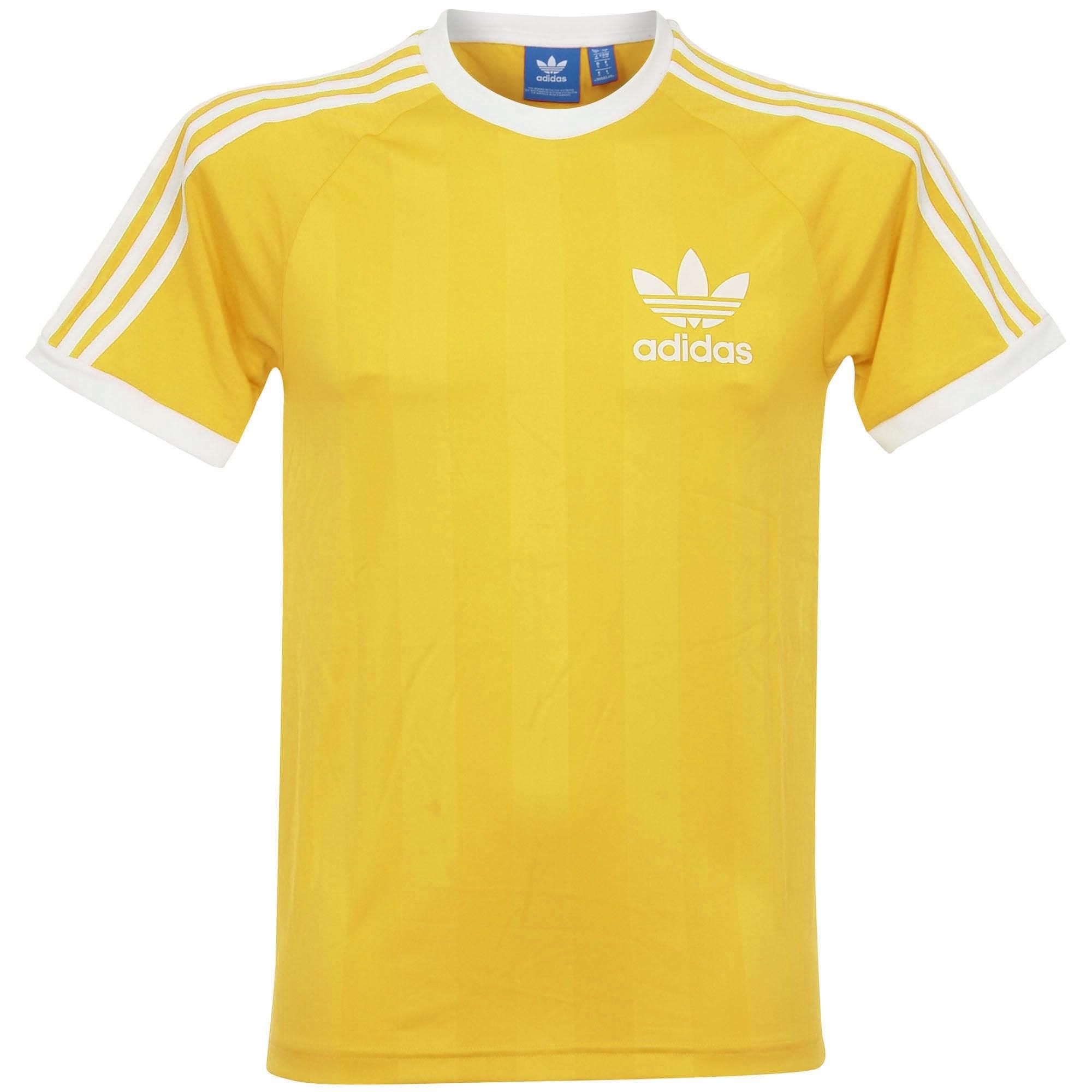 yellow and white adidas shirt