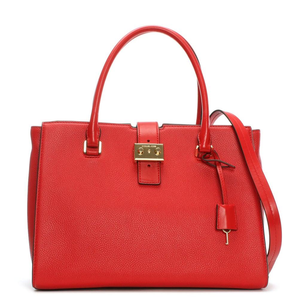 Lyst - Michael Kors Bond Large Bright Red Leather Satchel Bag in Red