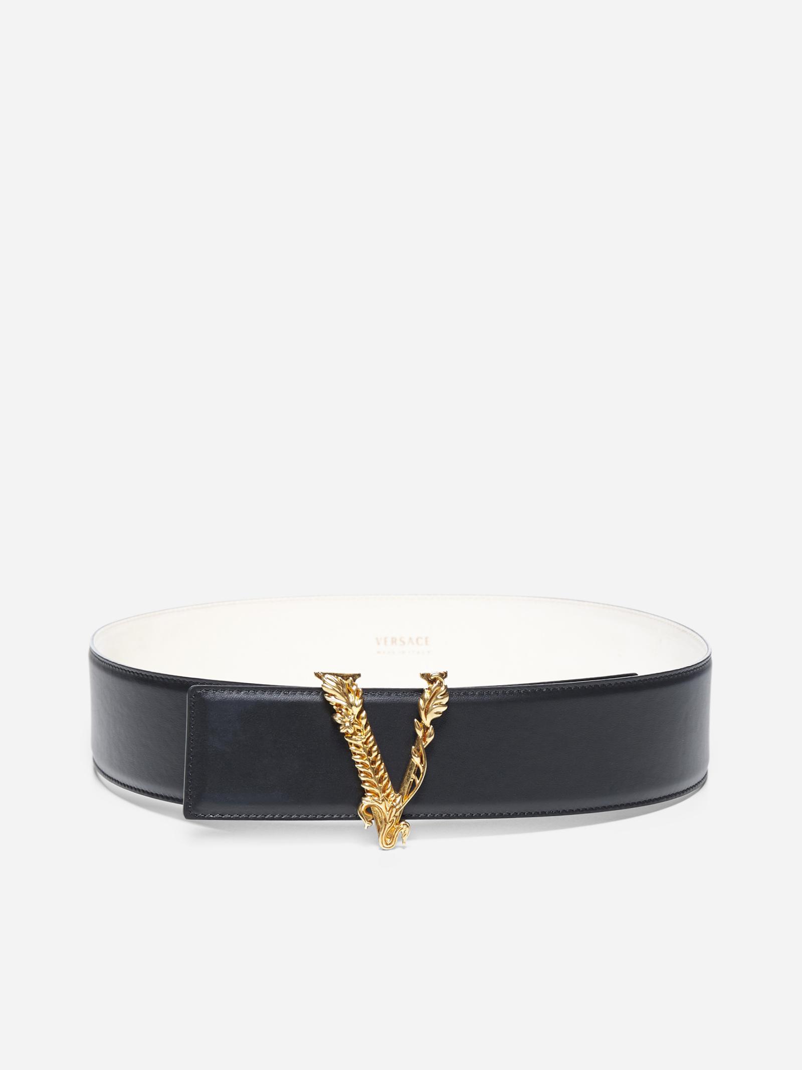 Versace Tribute Logo-buckle Leather Belt - Lyst