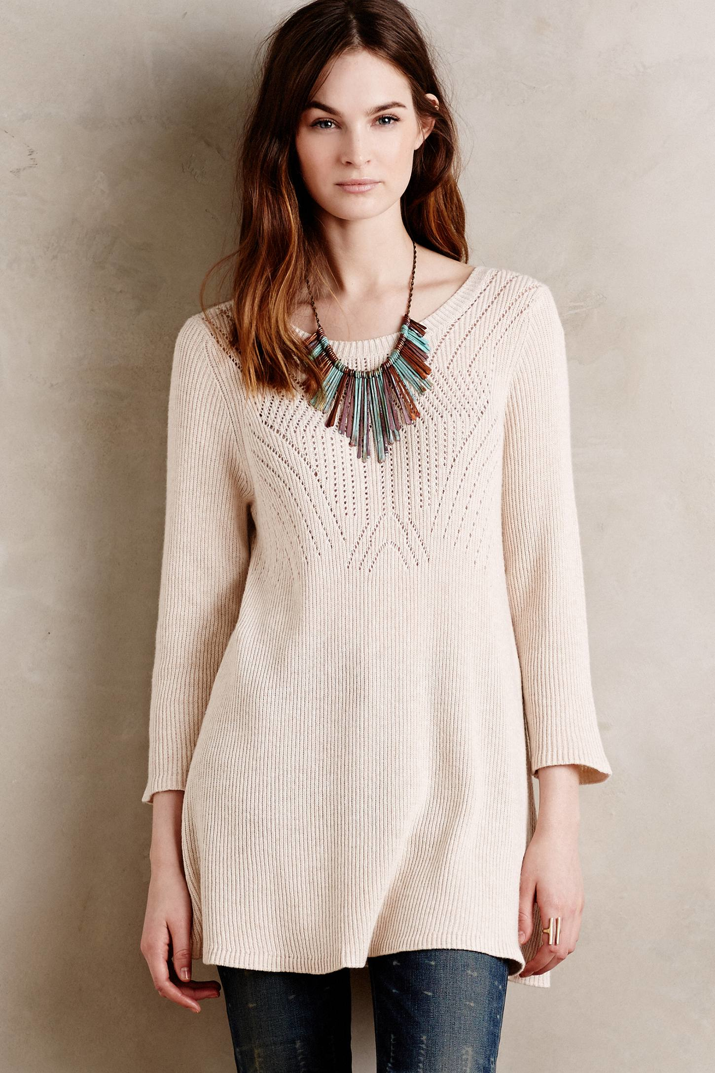 Knitted & knotted Apres Tunic in Natural Lyst