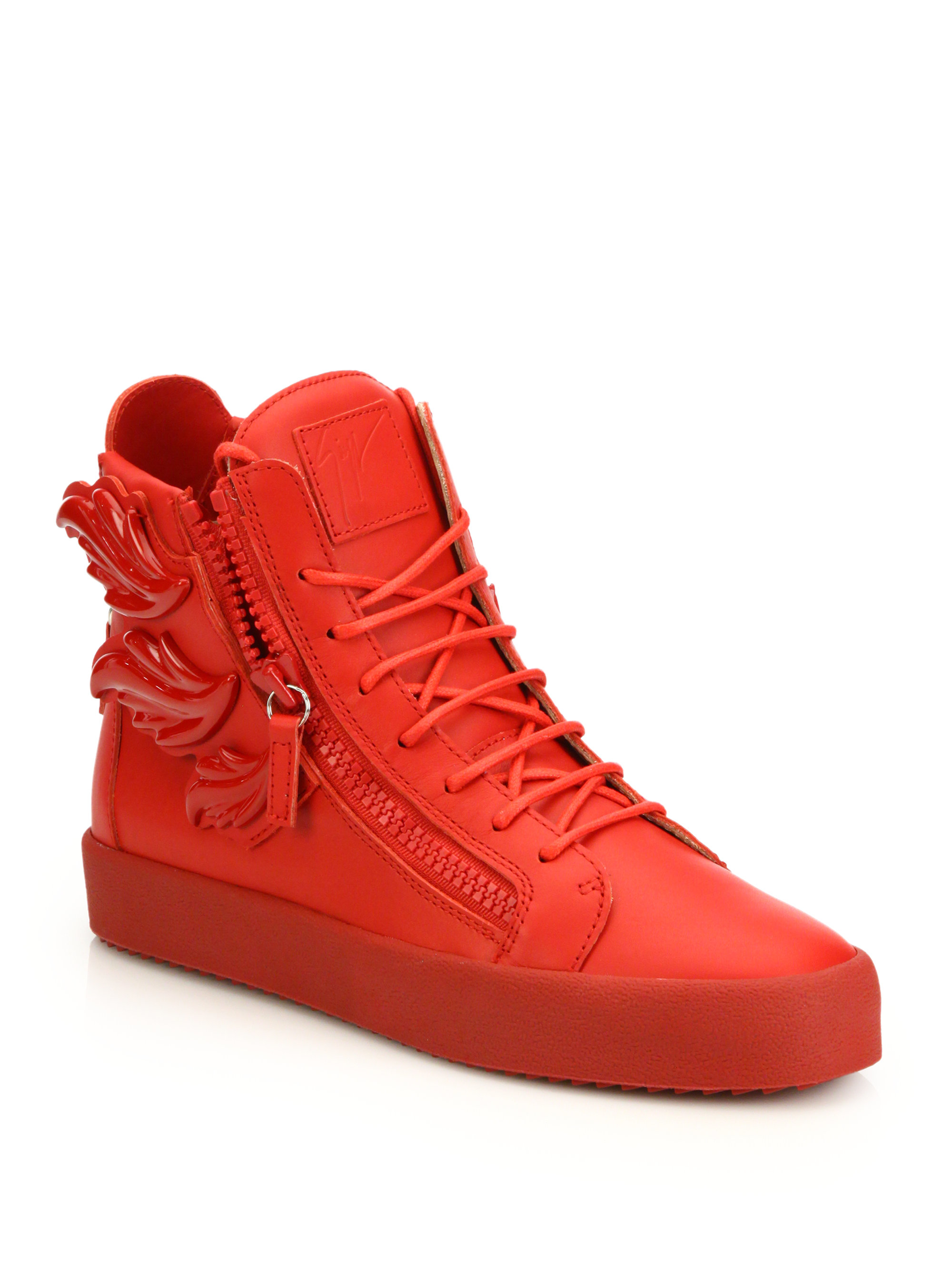 Giuseppe zanotti Triple Wing High-top Sneakers in Red for Men | Lyst