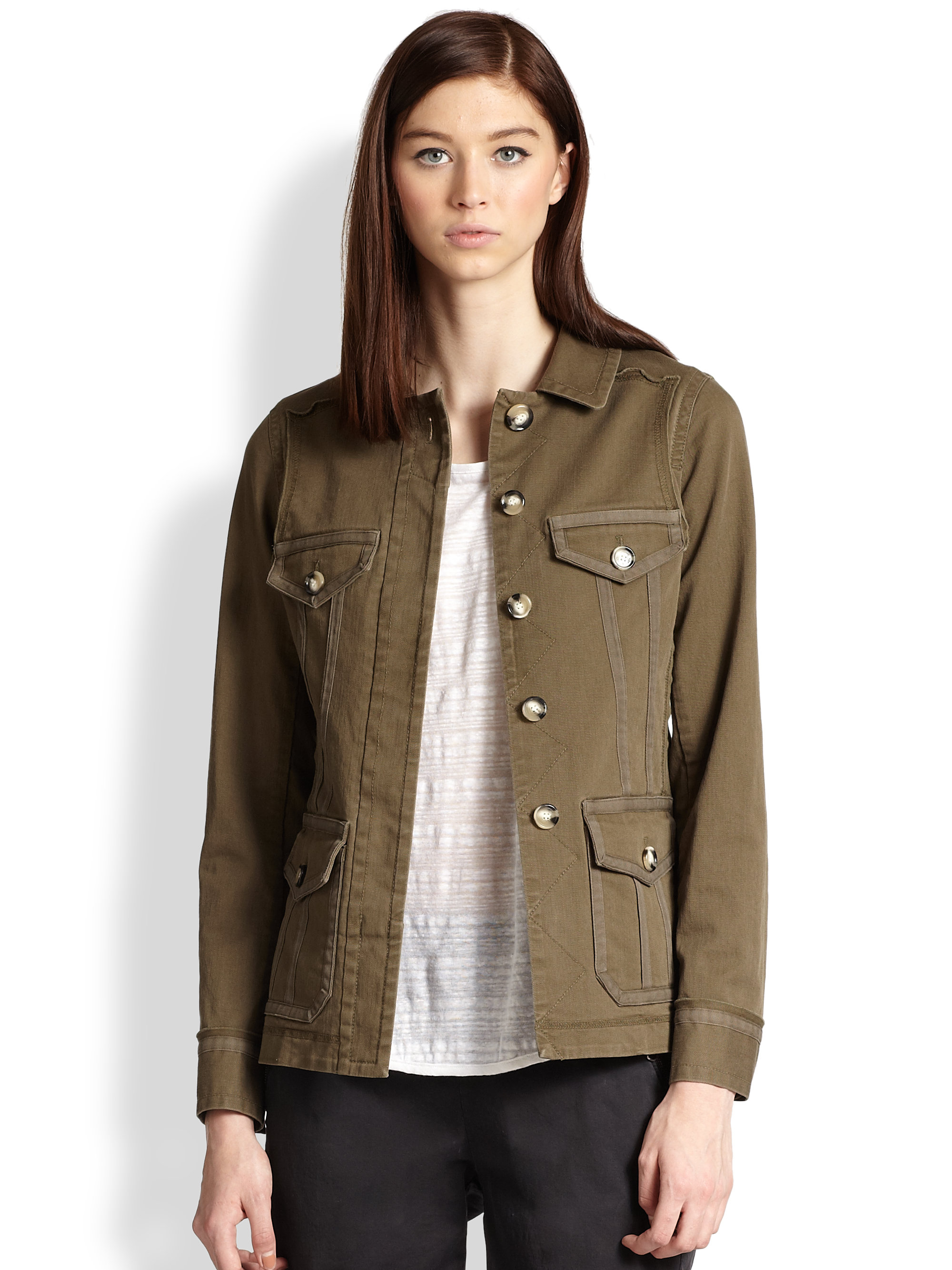 Lyst - Marc By Marc Jacobs Zeta Stretch Cotton Army Jacket in Natural