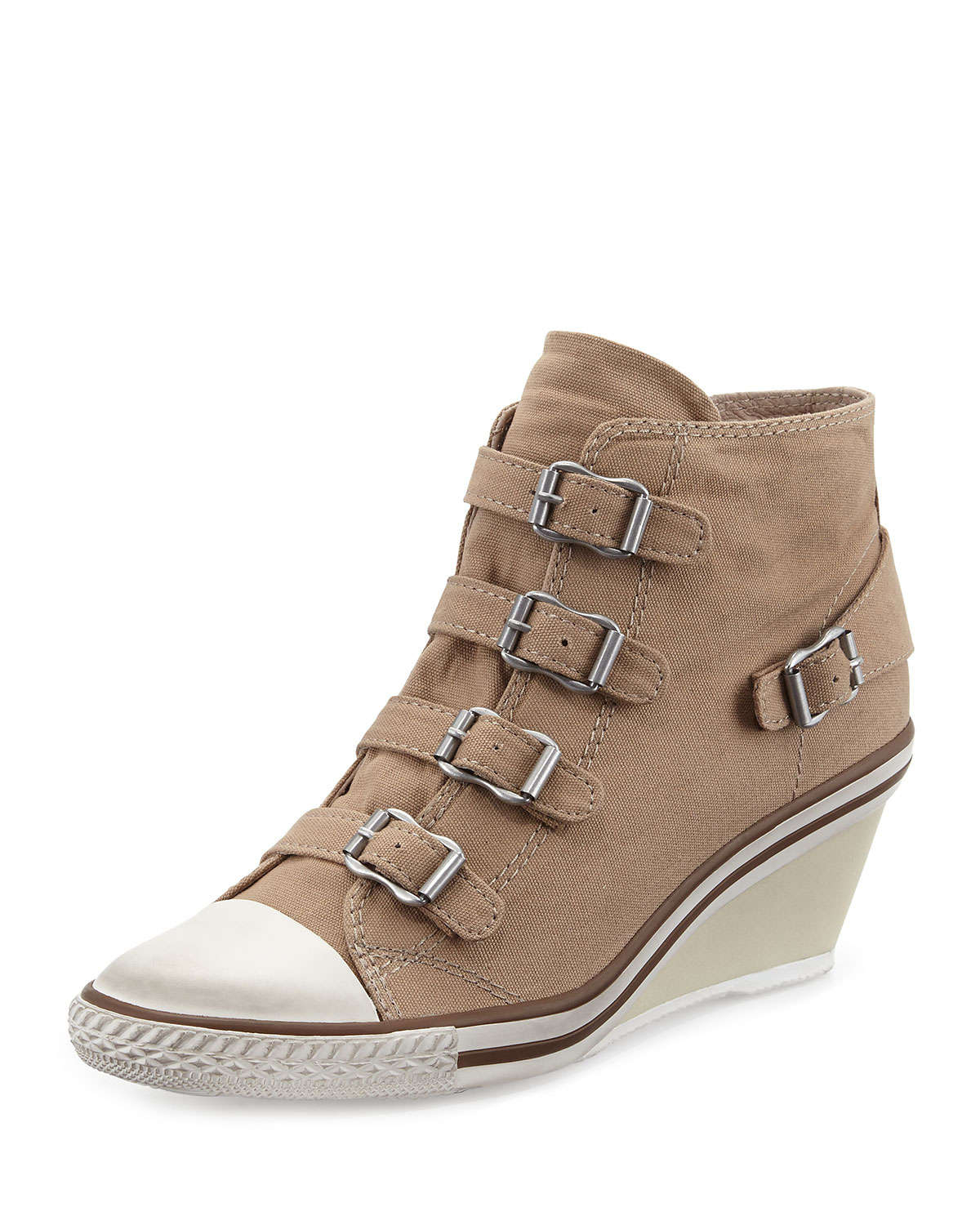 Ash Genialbis Wedge Sneakers in Natural | Lyst