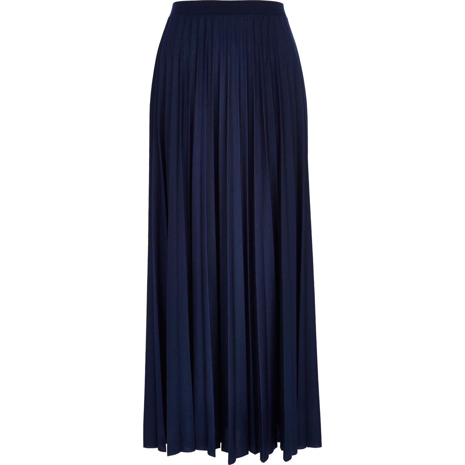 River Island Navy Blue Pleated Maxi Skirt in Blue (navy) | Lyst