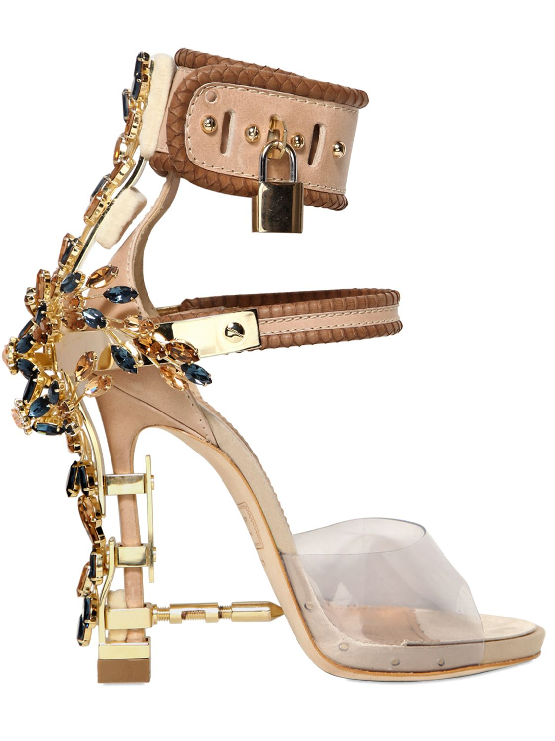 Lyst - DsquaredÂ² 110mm Jewelled Leather Elaphe Sandals