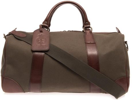 Polo Ralph Lauren Canvas and Leather Travel Bag in Green for Men | Lyst
