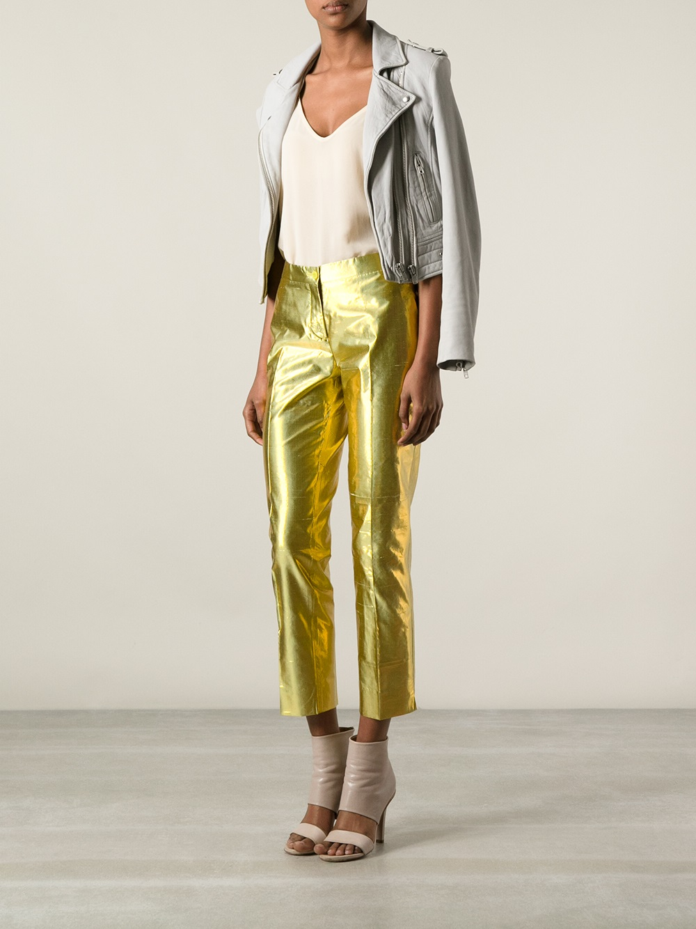 ladies metallic trouser suit