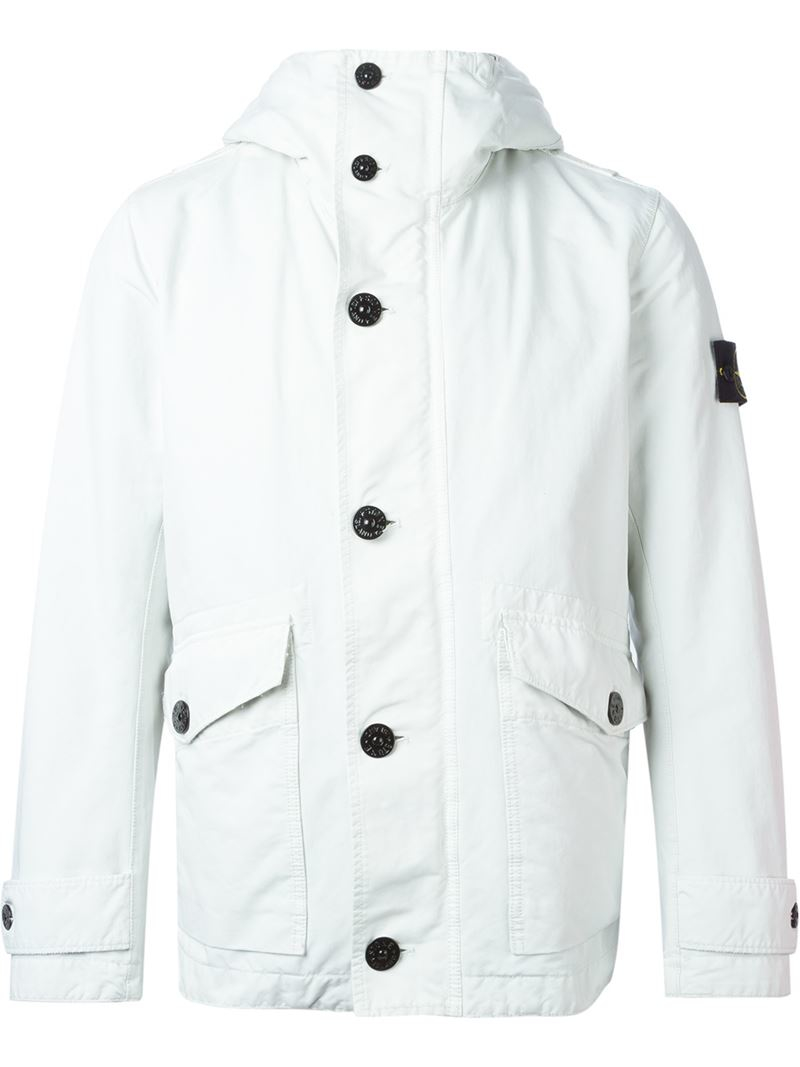 Lyst - Stone Island Button Down Padded Jacket in White for Men