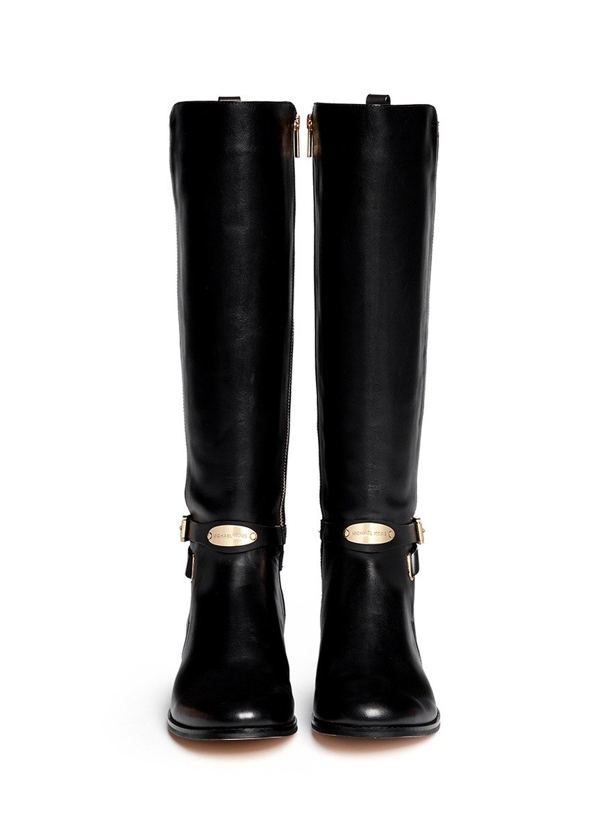 Lyst - Michael Kors 'arley' Stretch Back Leather Boots in Black