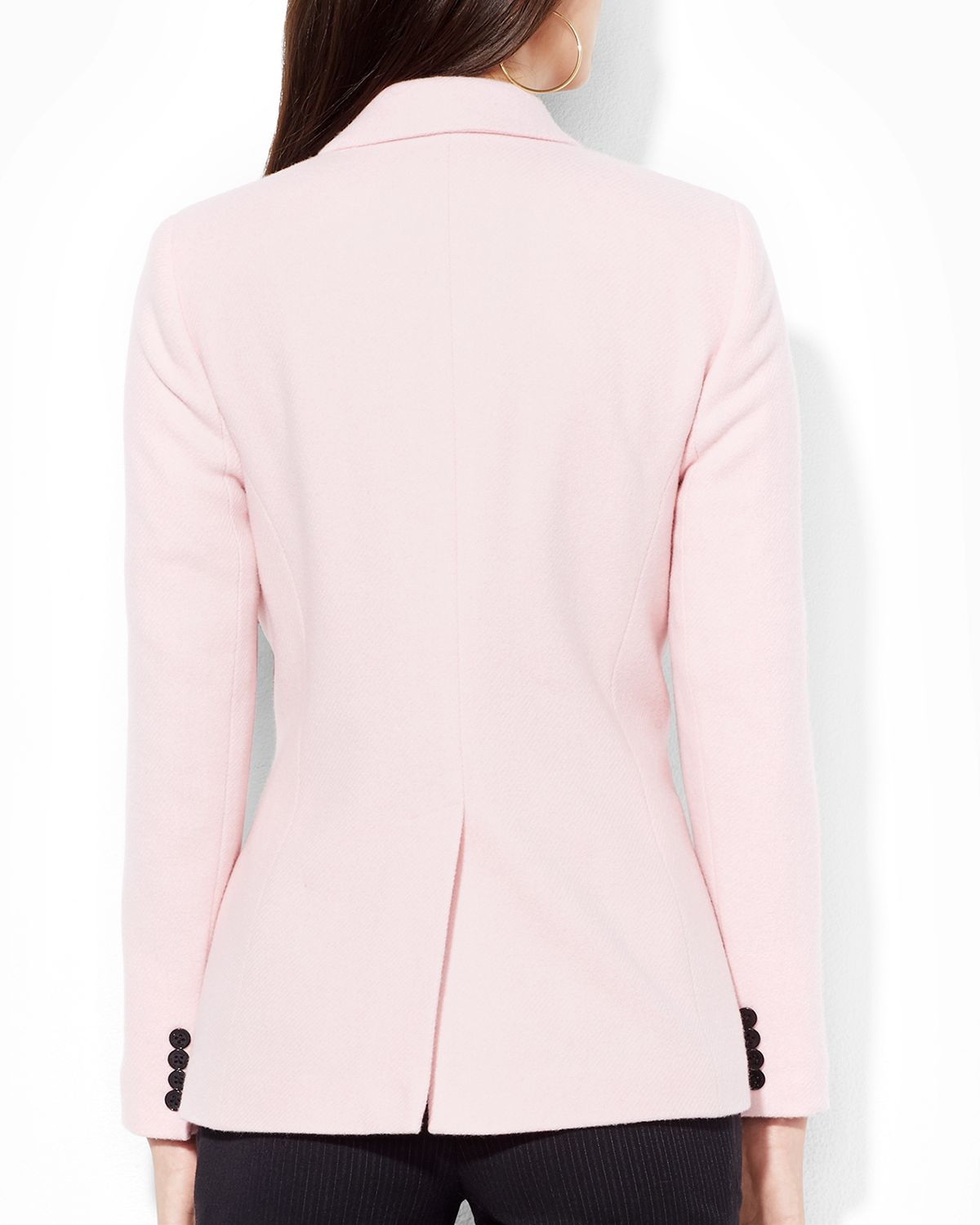 Ralph Lauren Lauren Petites Wool Blend Blazer in Pink Lyst