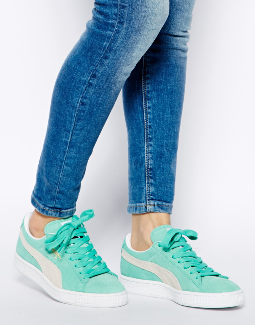 Mint suede Puma | Puma suede, Adidas shoes outlet, Trendy womens sneakers