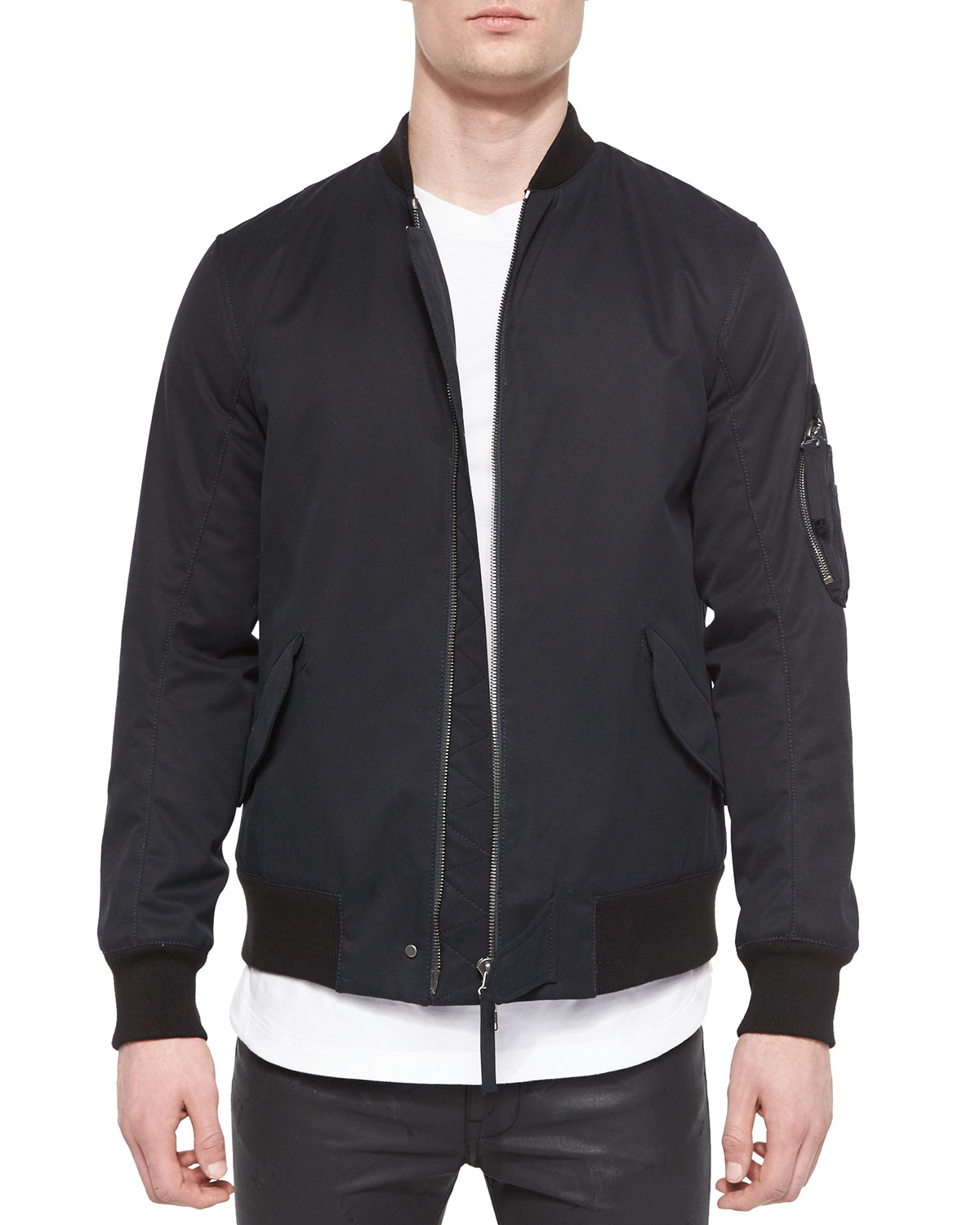 Lyst - Helmut Lang Twill Army Bomber Jacket in Green for Men