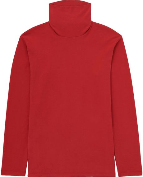 Uniqlo Men Soft Touch Turtleneck Long Sleeve T-shirt in Red for Men | Lyst