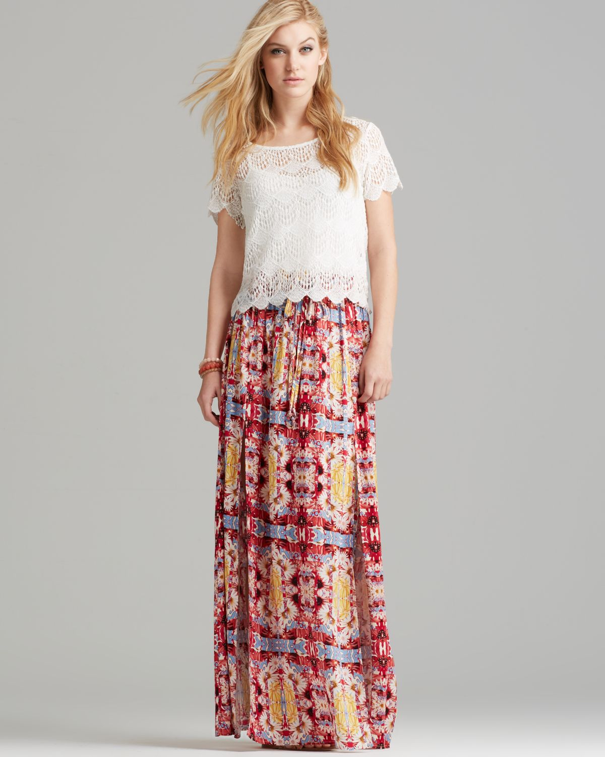 Lyst - Minkpink Top Short Sleeve Lace in White