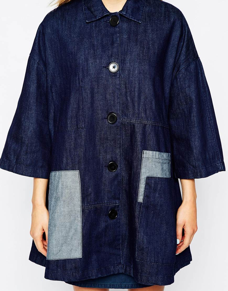 Lyst - Wåven Denim Duster Coat in Blue