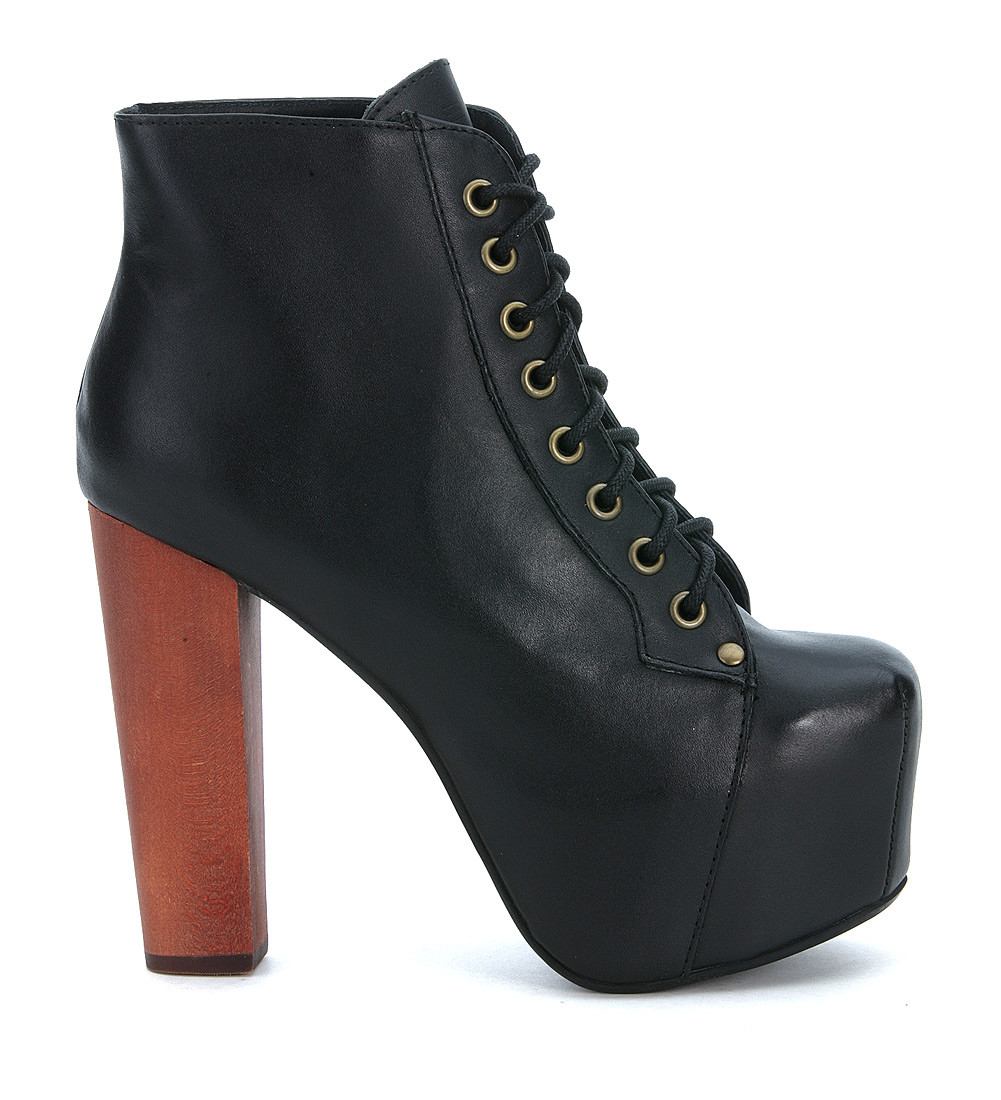 Jeffrey campbell Black Leather Boots in Brown (NERO) | Lyst