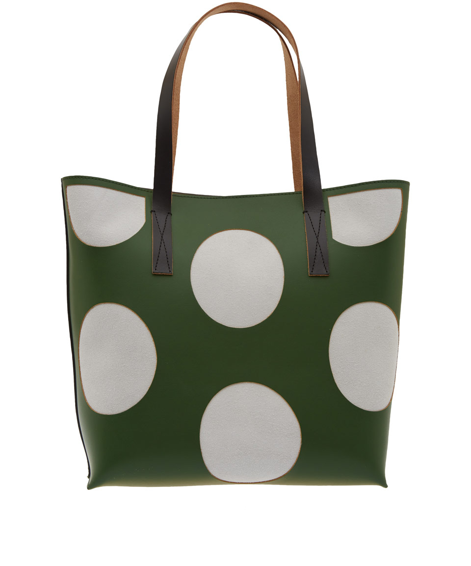 Lyst Marni Green Polka Dot Tote Bag In Gallery
