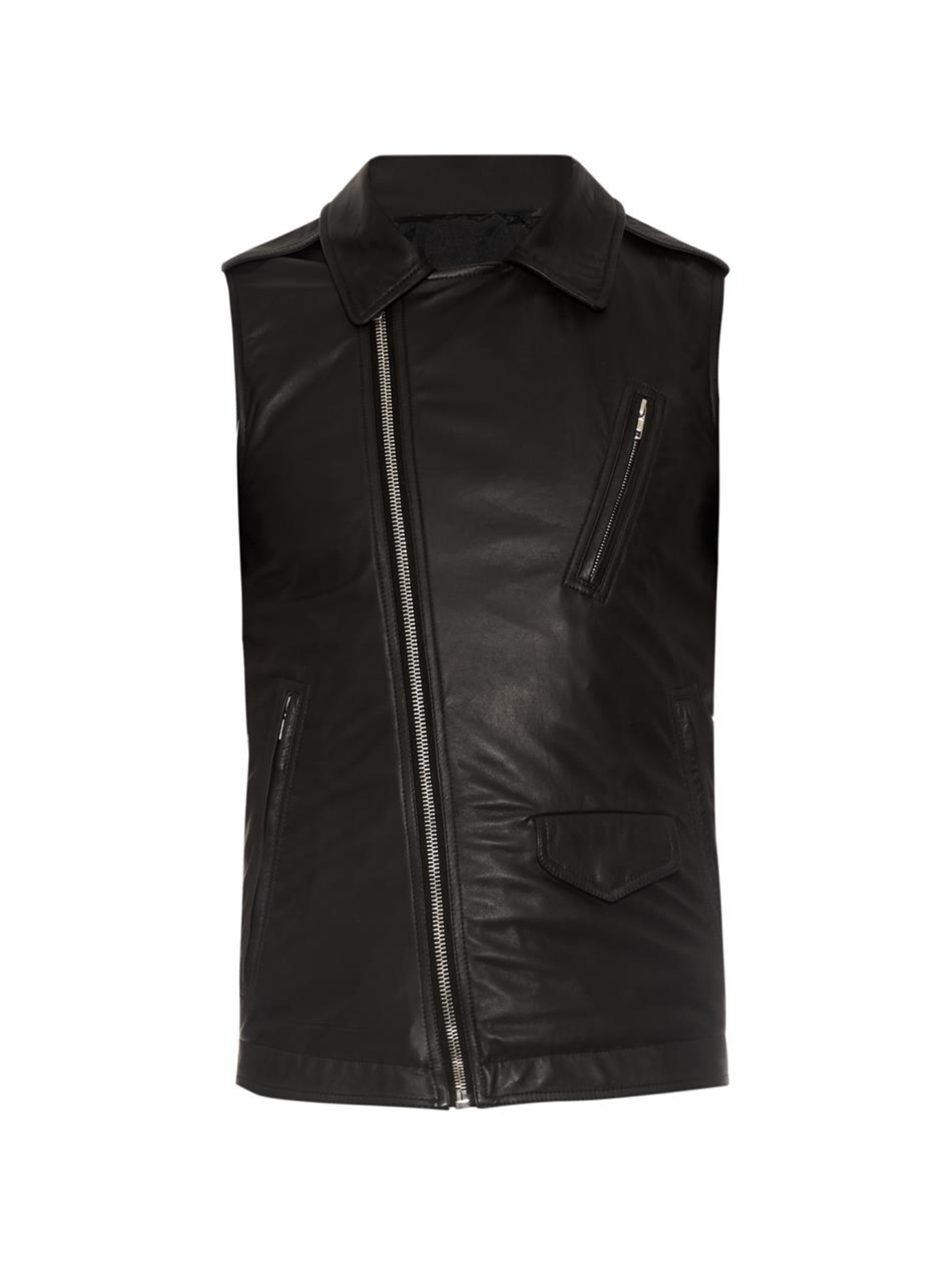 Rick Owens Stooges Sleeveless Leather Jacket In Black For Men Lyst Gallery