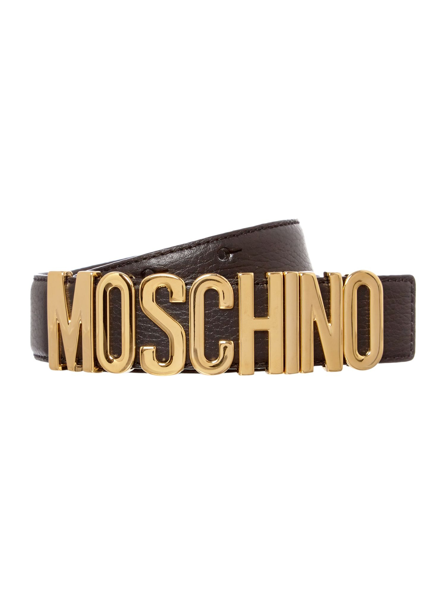 Moschino Black Logo Belt in Gold for Men (Black) | Lyst