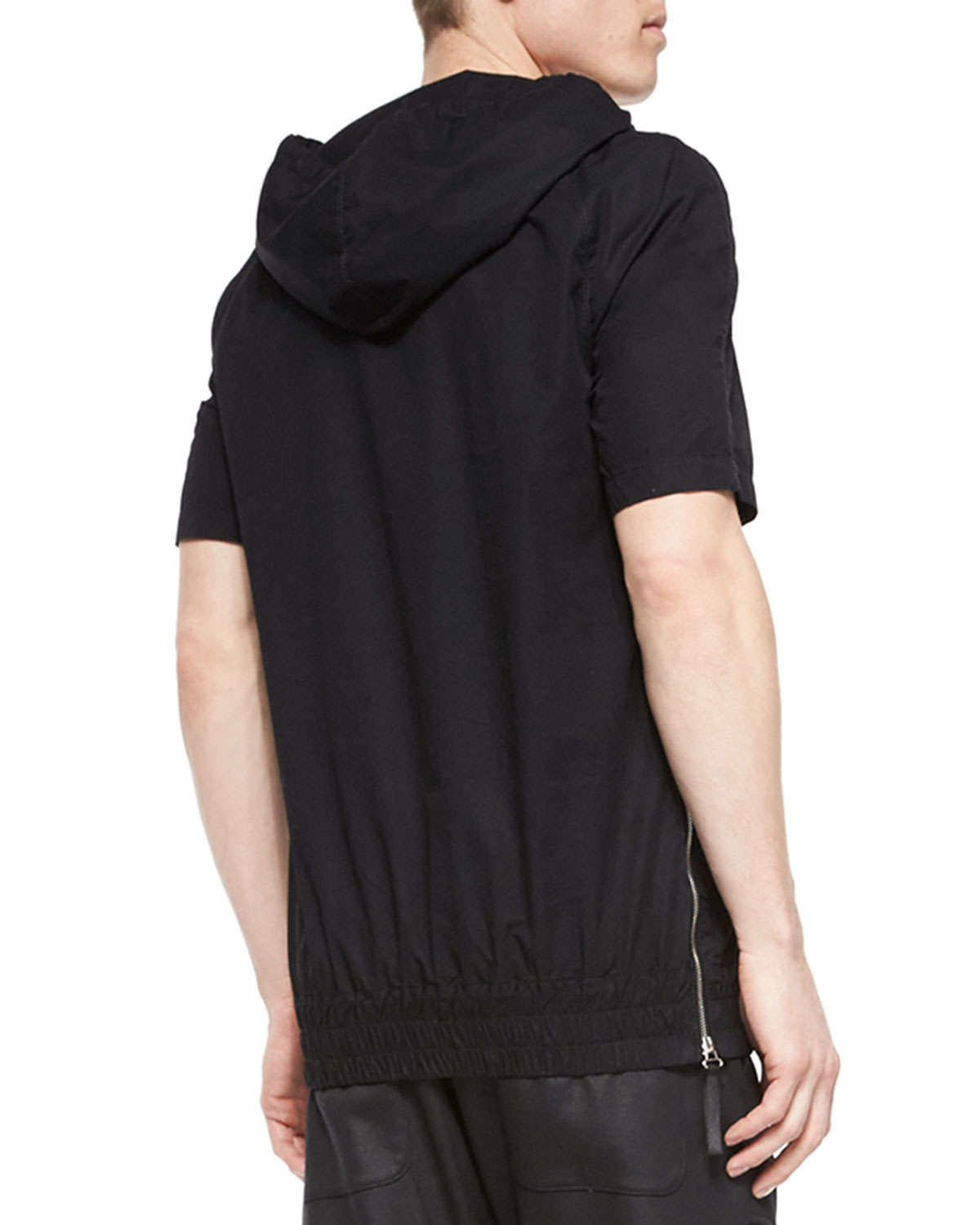 Download Helmut lang Side-zip Short-sleeve Hoodie in Black for Men ...